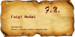 Faigl Noémi névjegykártya
